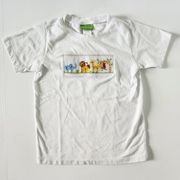 🦁Classic Whimsy Toddler Jungle Animal Smocked Tee Kids Size 5 - Picture 4 of 9